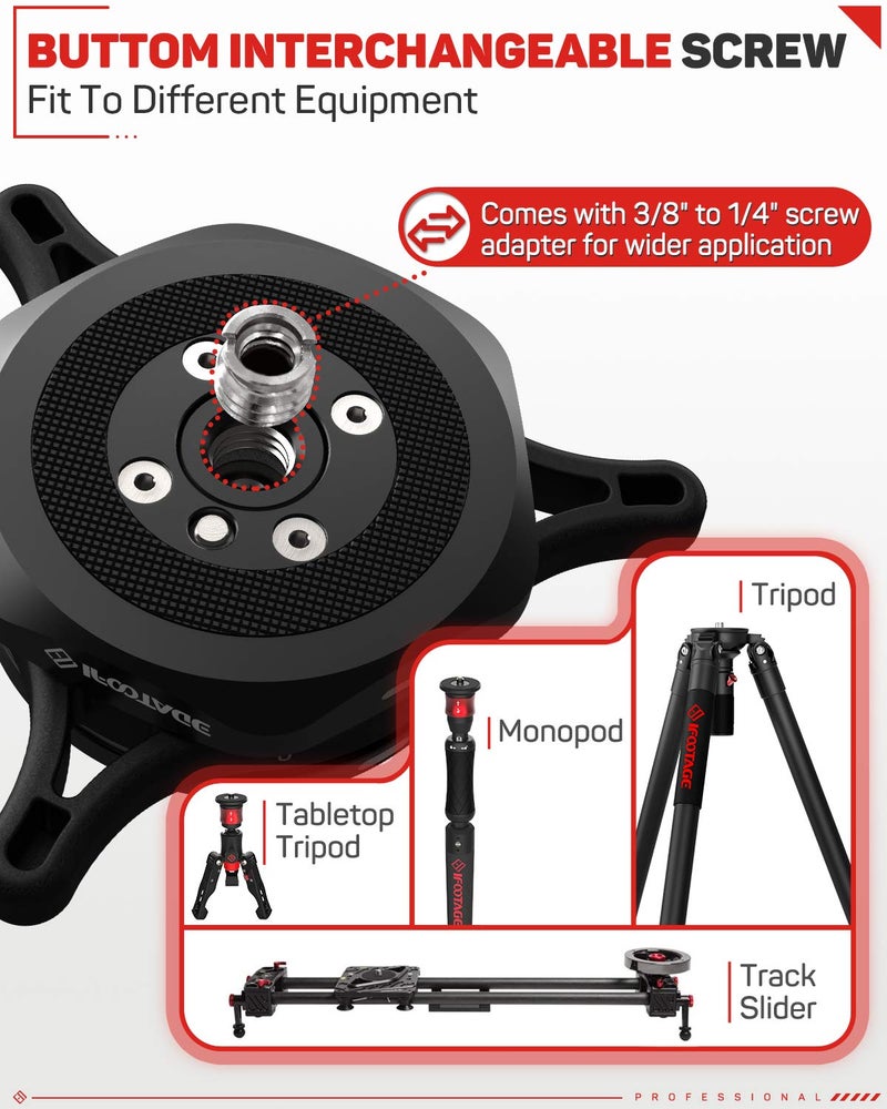 IFOOTAGE Quick Release Plate Seastar Q1S, Upgrade Camera Quick Connect Tripod Mount Compatible with Canon, Nikon, Sony DSLR Camcorder Video Photography, Ball Head,Tripod, Monopod, Slider etc - Image 4